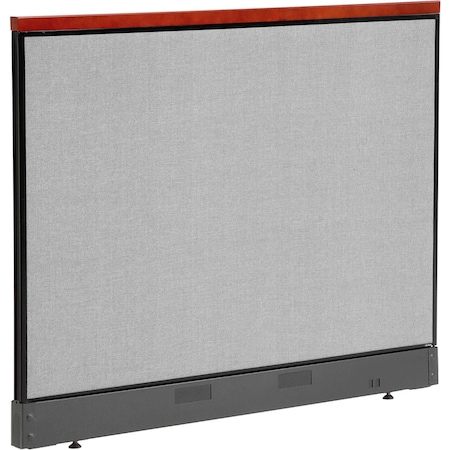 Interion By Global Industrial Interion Deluxe Office Partition Panel with Pass Thru Cable, 60-1/4inW x 47-1/2inH, Gray 277567PGY